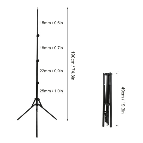 190cm Adjustable Light Stand for Photography & Video Softboxes 2