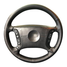 Steering Wheel Cover Black Microfiber Leather Custom Fit for BMW E36 E46 E39 X3 X5 Full Wrap Non‑Slip Grip