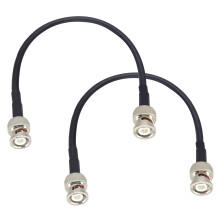 RG58 BNC Coaxial Cable Male to Male 12 Inch 50 Ohm Low Loss RF Shielding for Antenna CB CCTV 2 Pack