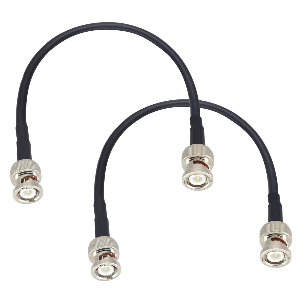 Rg58 Bnc Coaxial Cable Male To Male 12 Inch 50 Ohm Low Loss Rf Shielding For Antenna Cb Cctv 2 Pack 9455672186032