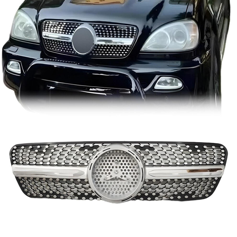 Front Grille For Mercedes Ml320 Ml350 Ml500 W163 19982004, Sport Mesh Design, Enhanced Front Appearance 9771547553298