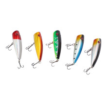 5 Stück Hartköder-Set zum Angeln auf Bass in Fluss und See, 6,5 cm / 9 g Popper-Köder