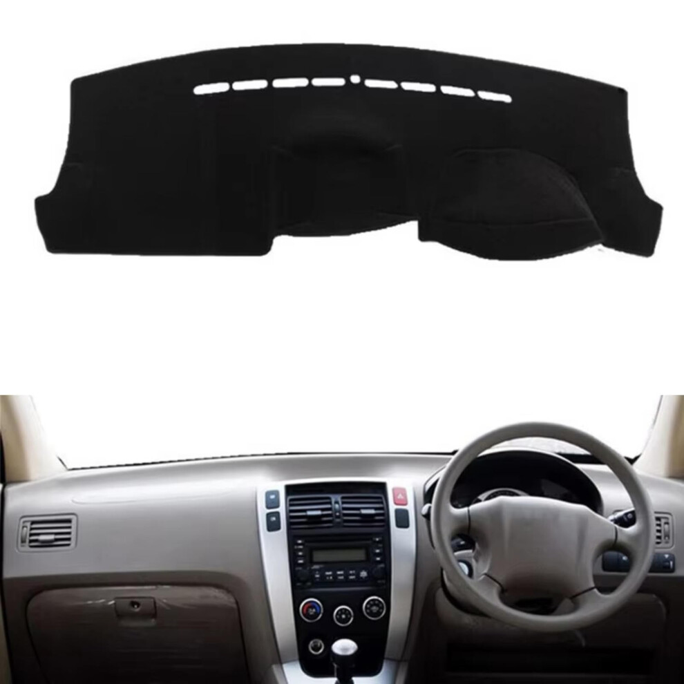 Dashboard Cover For Hyundai Tucson 20052009 Rhd Dash Mat With Edge, HeatâResistant Sun Protection Black/Red 9073542693802