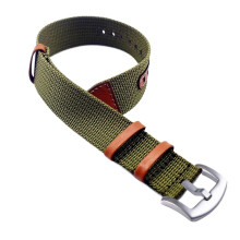20mm Green Nylon Watch Band with Secure Metal Buckle, Breathable Strap for Quick Replacement