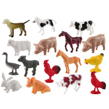 16-teiliges Farmtiere-Set mit PVC-Miniaturen, 3–6 cm, waschbar