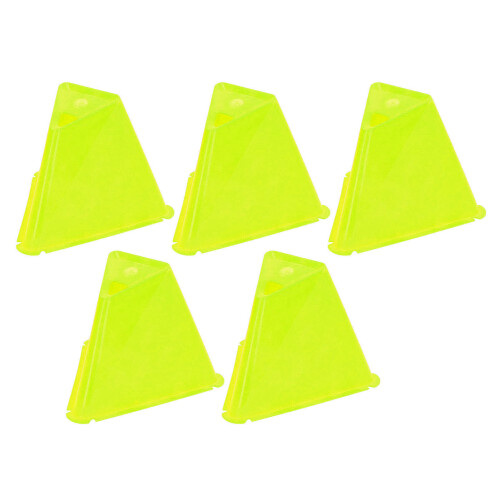 5pcs Yellow Plastic Soccer Training Cones, Durable Road Markers 1