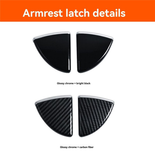 Car Center Console Lid Panel Armrest Box Trim Protective Cover Stickers for  E Class W211 Glossy Black 2