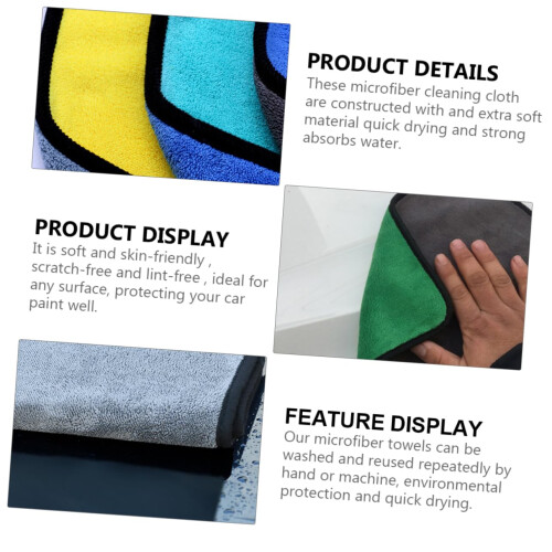 Thickened Microfiber Car Wash Towel Ultra Absorbent Soft Scratch Drying Cloth Reusable 1