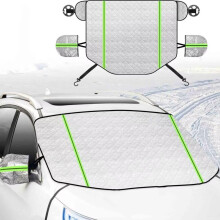 Car Windshield Cover for Toyota Glanza 20192024, All Season Foldable Snow Protector with Mirror Flaps