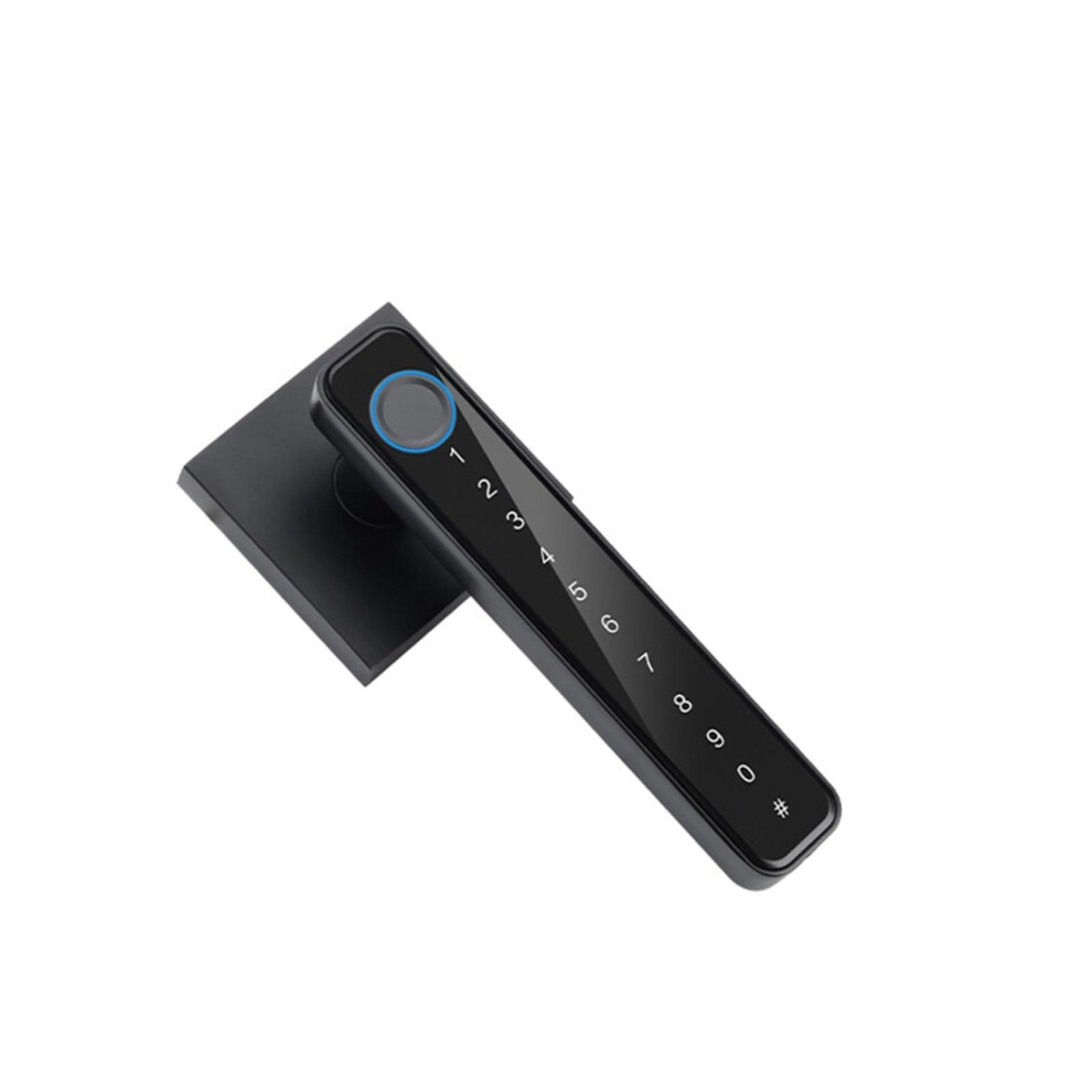 Fingerprint Door Lock With Handle, Keyless Entry, 4 Unlock Methods, Alloy, Remote Access, Black 9092120675191