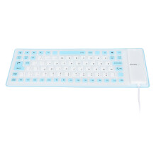 Silicone Wired Keyboard 85 Keys Waterproof Dustproof Blue