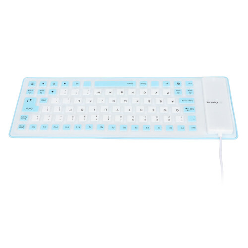 Silicone Wired Keyboard 85 Keys Waterproof Dustproof Blue