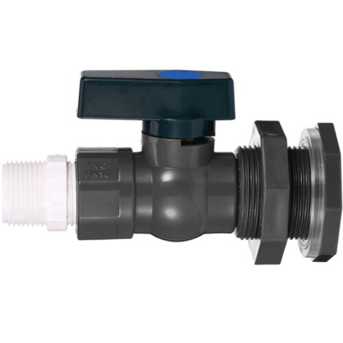 2X PVC-Regeneimer-Wasserhahn-Kit, 3/4-Zoll-PVC-Kugelventil, Eimer-Eimer-Wassertank-Teicheimer-Wasserhahn-Kit 1