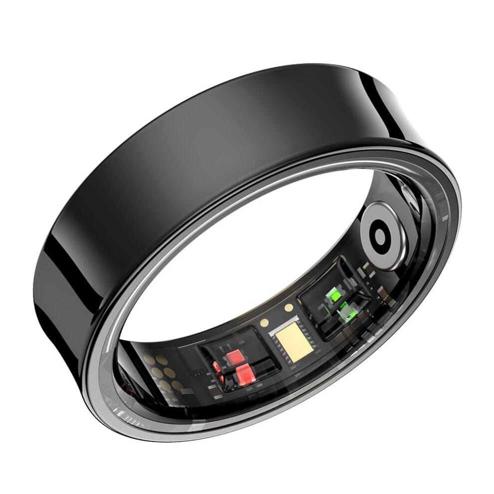 Smart Ring with Heart Rate and SpO2 Monitor Sleep Tracking Titanium Waterproof Fitness Tracker Black 10