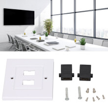2-Port HD Multimedia Interface Wandpaneel, 86x86mm, Weiß