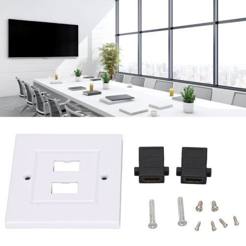 2-Port HD Multimedia Interface Wandpaneel, 86x86mm, Weiß