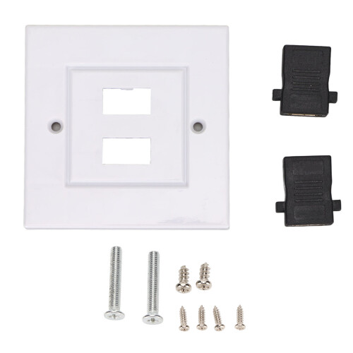 2-Port HD Multimedia Interface Wandpaneel, 86x86mm, Weiß 1