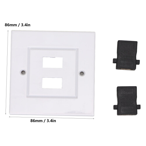 2-Port HD Multimedia Interface Wandpaneel, 86x86mm, Weiß 2
