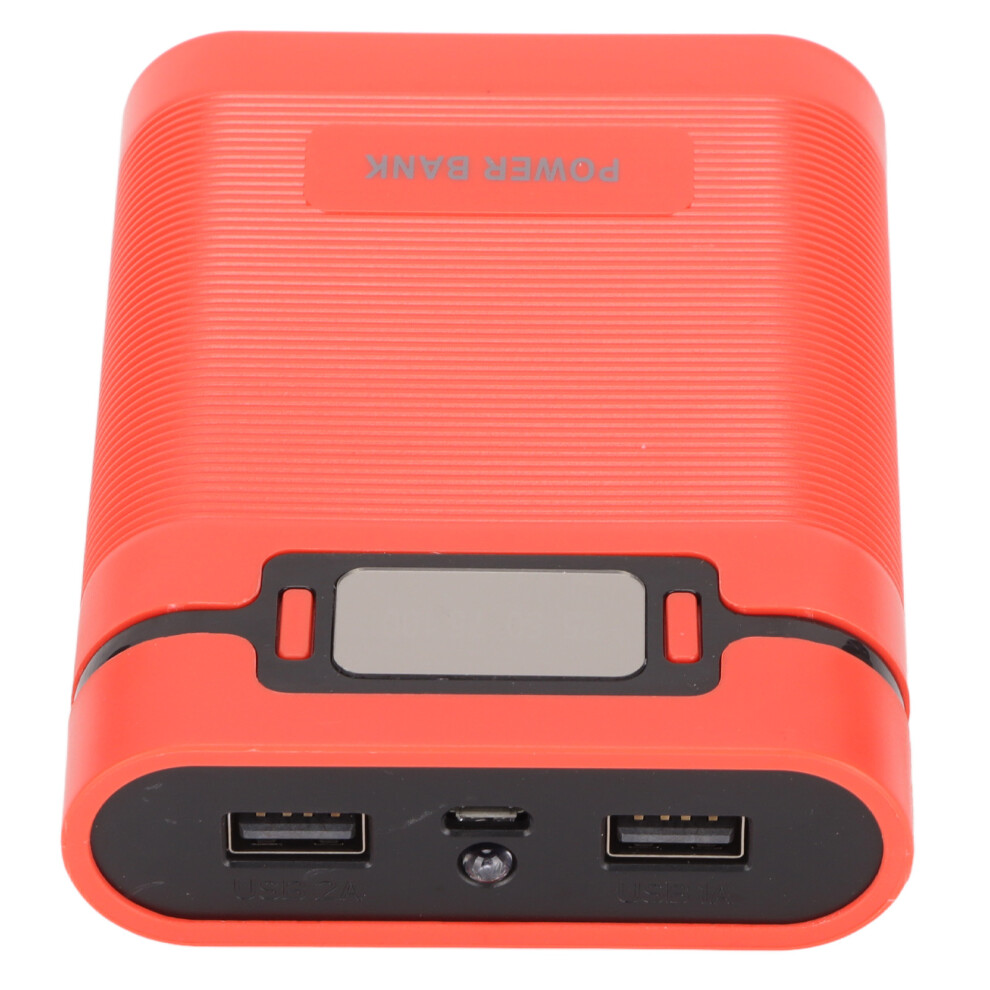 Diy 18650 Battery Power Bank Box With 4 Batteries, Lcd, 2-Way Micro Input, Red 7651390529119