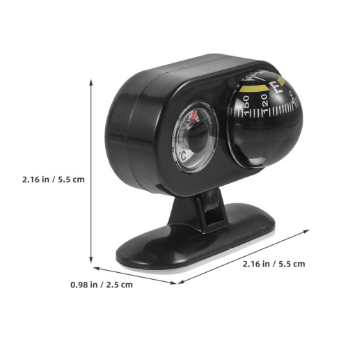 2pcs Car Dashboard Compass with Thermometer for Vehicle and Boat Navigation, Durable Clear Display 1
