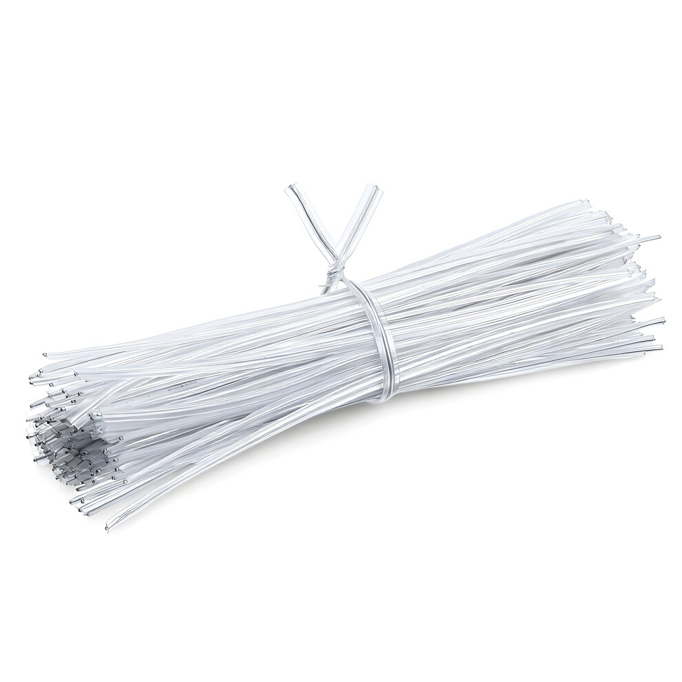 200 Pack Clear Twist Ties 4 Inch Reusable Plastic Metal Wire For Bags, Crafts, Gift Wrap, Plants 9455672187046
