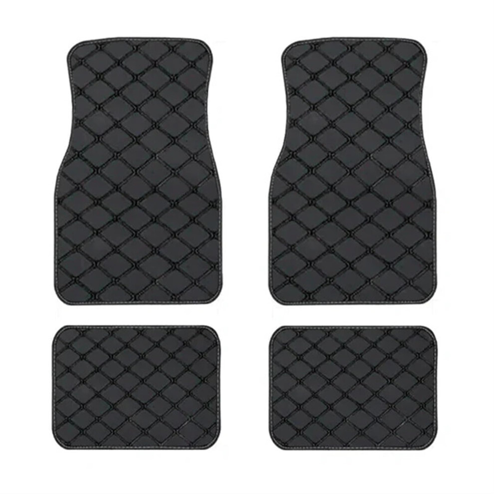 Universal Car Floor Mats 4Pcs Waterproof Pu Leather NonâSlip Easy Clean AllâSeason Fit Set Black 9092120177251
