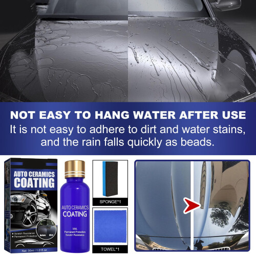 3 in 1 Ceramic Car Coating Spray – Hydrophobic Quick Spray Application for  Gloss Ceramic Protection (2) 2