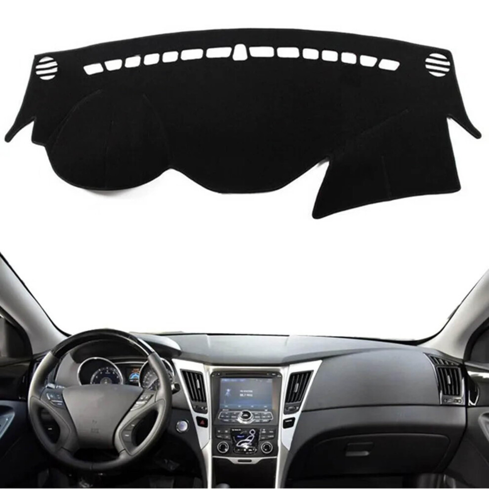 Dashboard Cover For Hyundai Sonata I45 2010Â2014 Right Hand Drive, AntiâGlare Suede Dash Mat With Edge Blue 9330225973263