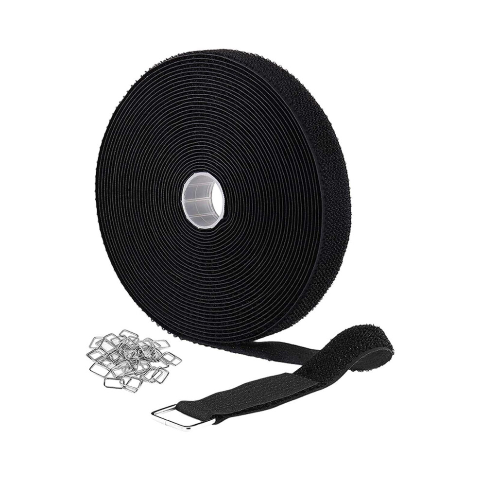 Hook And Loop Straps 5Cm X 500Cm Nylon Reusable Cable Ties With Metal Buckles For Cable Management 9771547564997