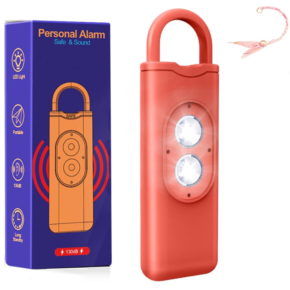 Usb Rechargeable 130Db Safety Alarm With Led Flashlight Self Defense Keychain 9455672187350