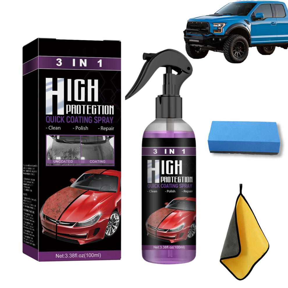 3 In 1 Car Scratch Remover And Ceramic Coating Spray, Nano Technology, Instant Gloss Finish, 1Pcs 9330225973324