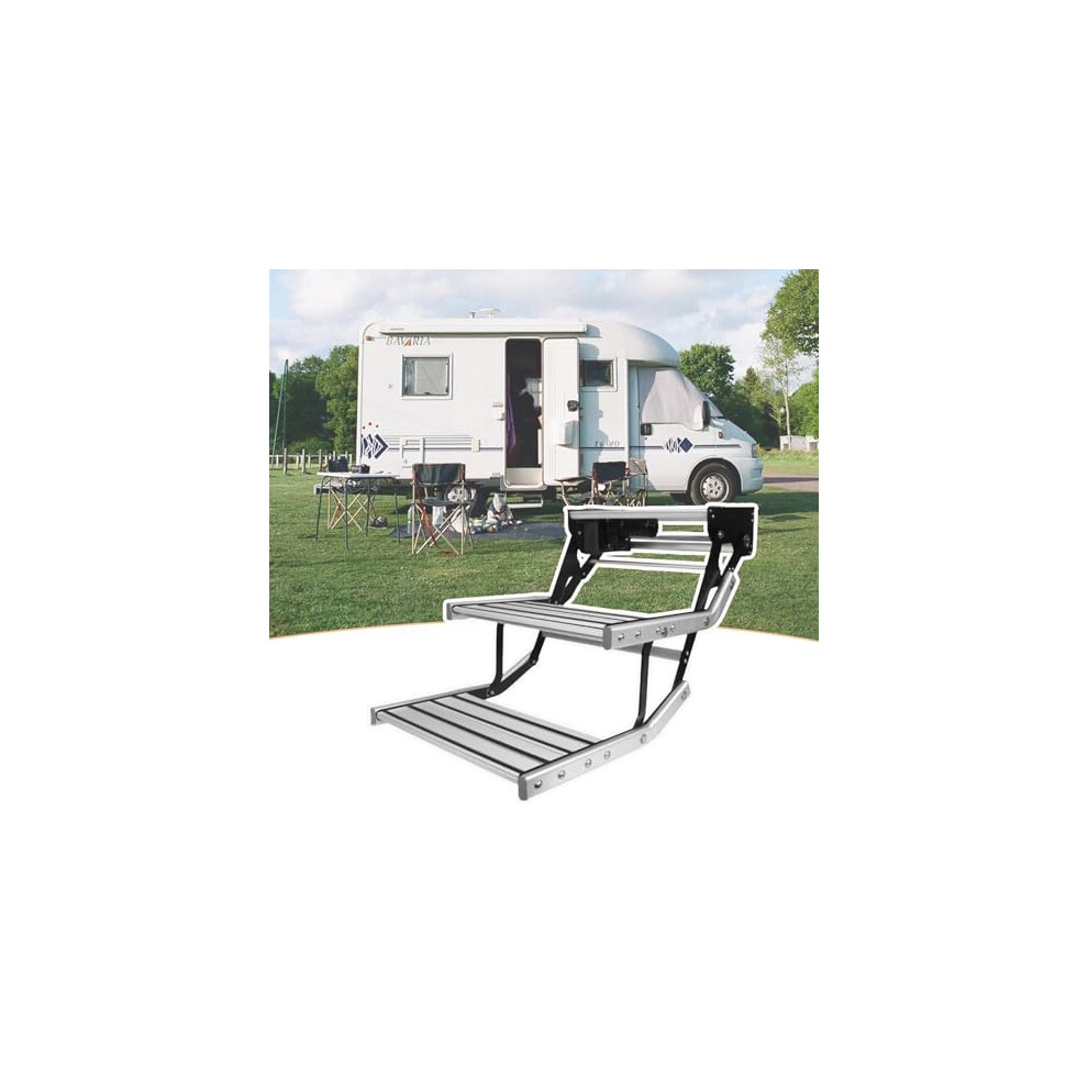Electric Rv Step With Antislip Pedal, Automatic Retraction, Heavyduty Folding Aluminum Step Stool For Motorhomes 9771547553700
