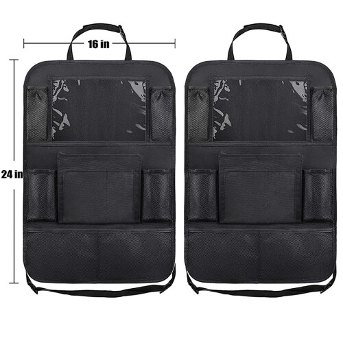 2 Pack Car Back Seat Organizer with Touchscreen Tablet Holder, Waterproof MultiPocket Storage, Easy Clean 1