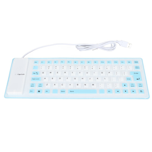 Silicone Wired Keyboard 85 Keys Waterproof Dustproof Blue 1