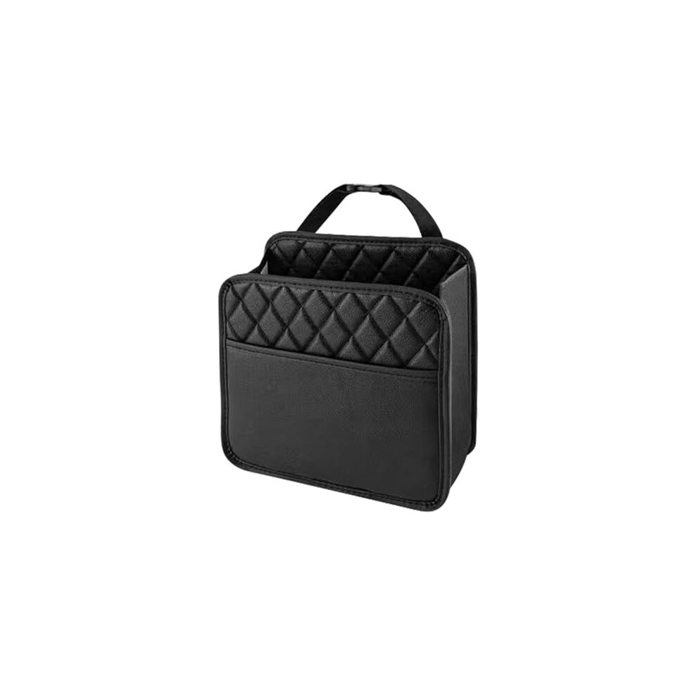 Waterproof Leather Car Back Seat Organizer With Adjustable Straps And MultiâCompartment Storage, Black 9073542694335