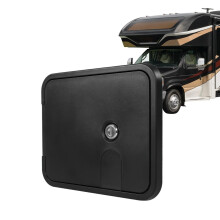 RV Access Hatch with Lockable Waterproof Design, Black ABS UVFade Resistant Cover for RV and Boat