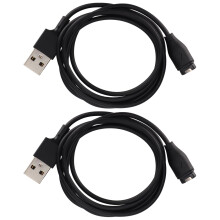 2pcs Black USB Charging Cables for Garmin Fenix 6X & More, 1m