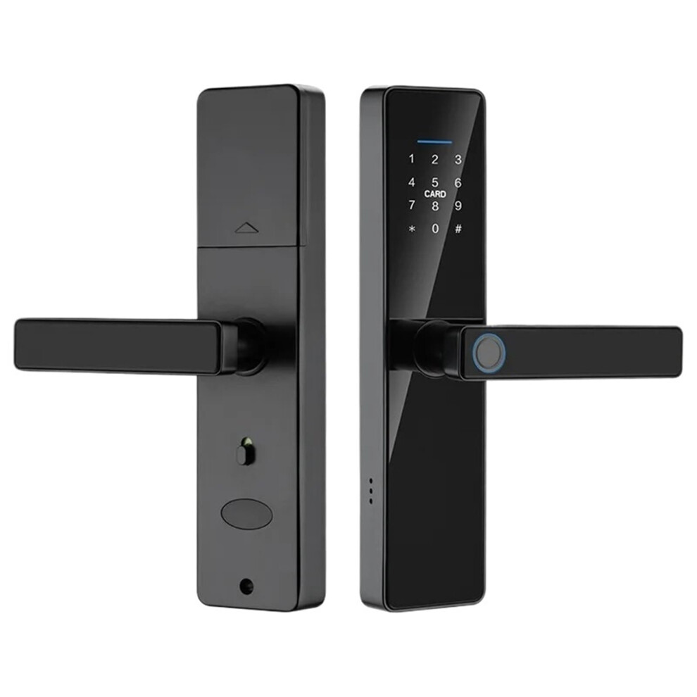 Smart Fingerprint Door Lock With Smartlife App Control, Keyless Password Security Handle, Black For Home 9455672187657