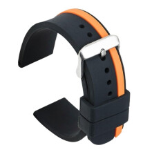 Silicone Watch Band Replacement Strap Dual Color with 316L Stainless Buckle 20mm 22mm 24mm