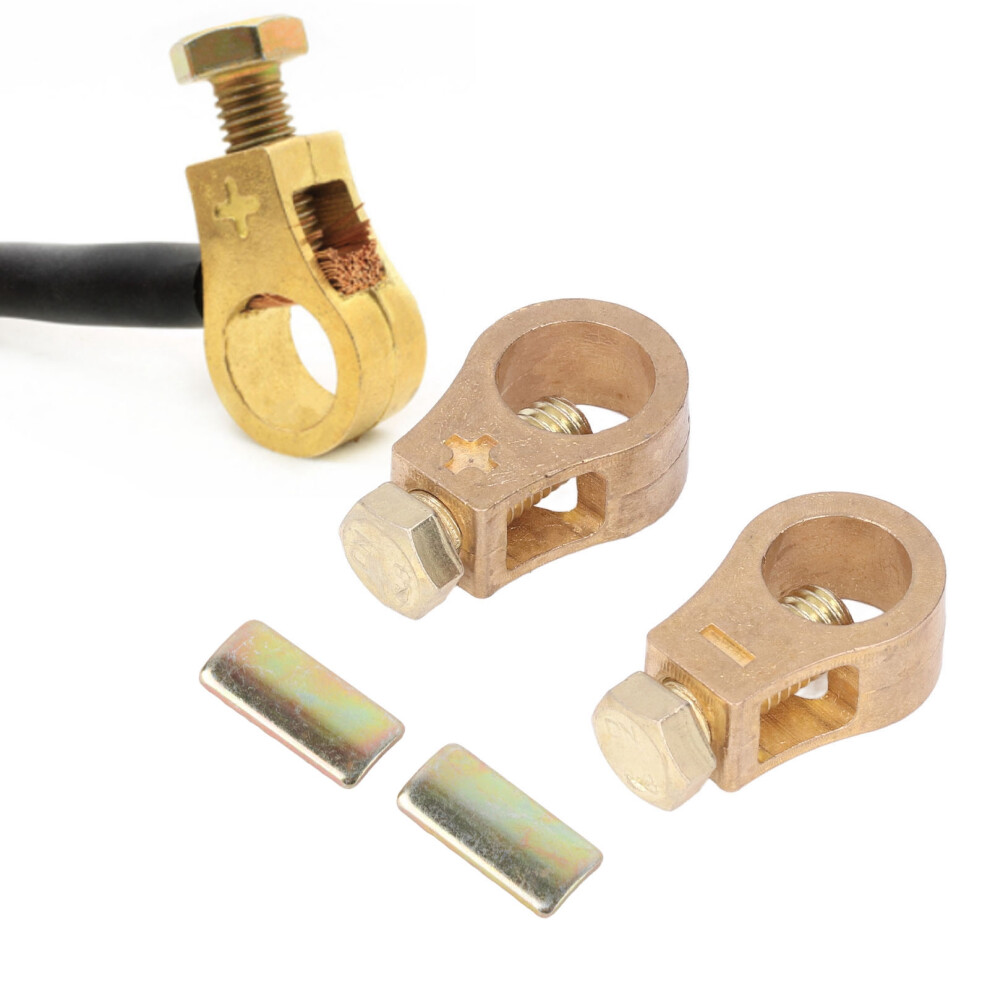 Set Of 2 Copper Car Battery Terminal Clamps For Auto Electrical Wiring 4691390530855