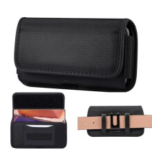 Rugged Nylon Phone Holster with Secure Belt Clip, Universal Pouch for iPhone 13/12/SE and for Galaxy J7