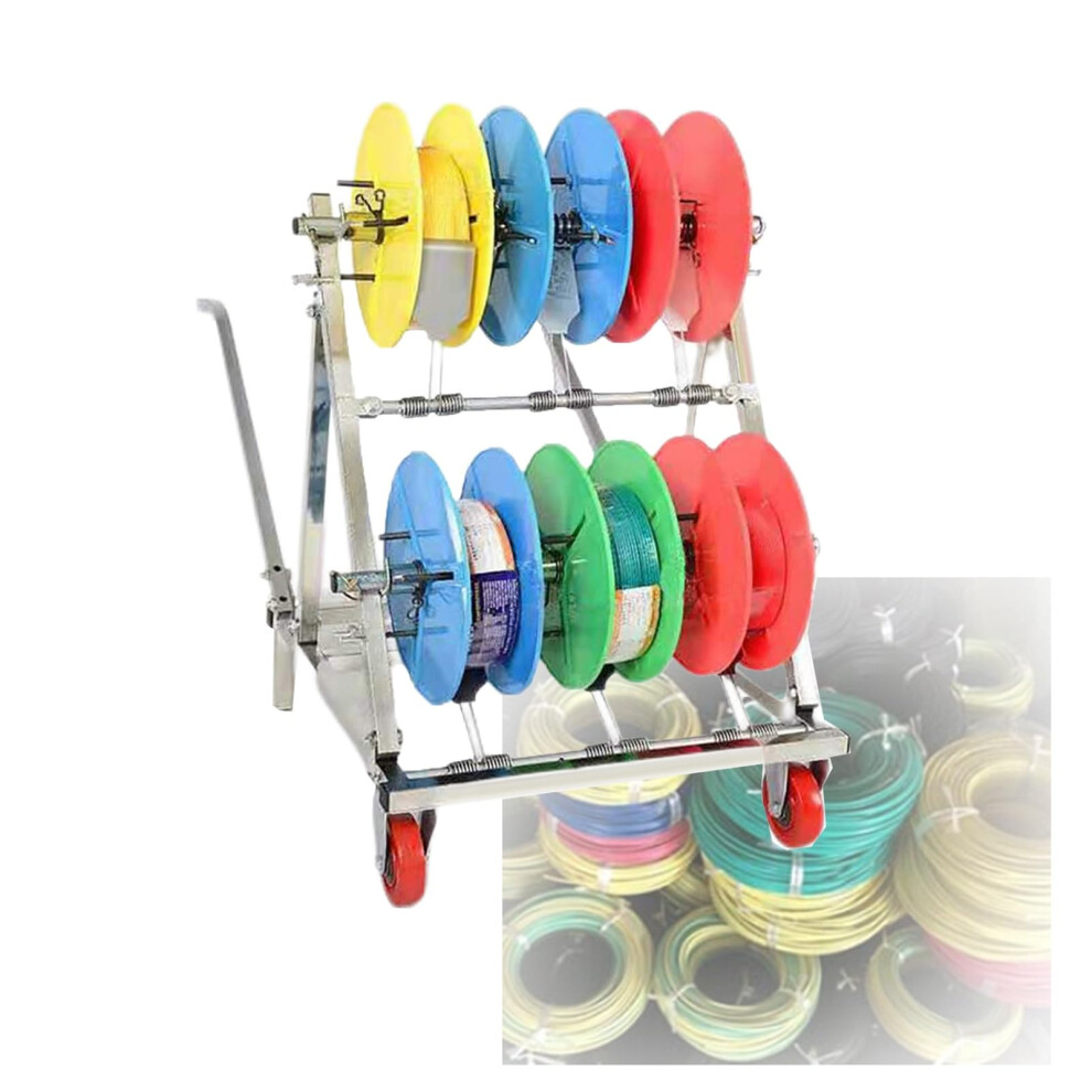 Wire Spool Cart With Wheels, Mobile Cable Caddy Organizer For Rope Cord Reels 75X53x52cm 9092120677096