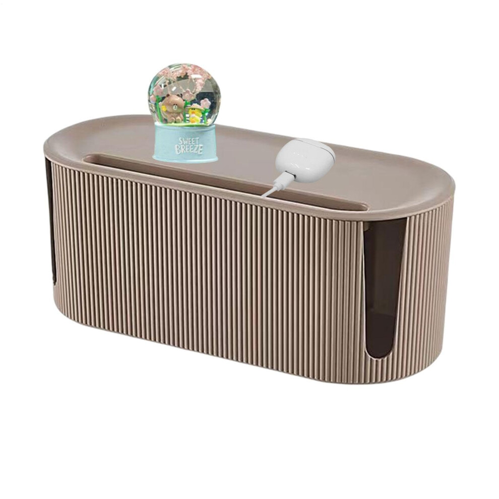 Cable Management Box Brown Cord Organizer For Desktop Clutter Reduction In Home Office Or Gaming Desk 9092120677270