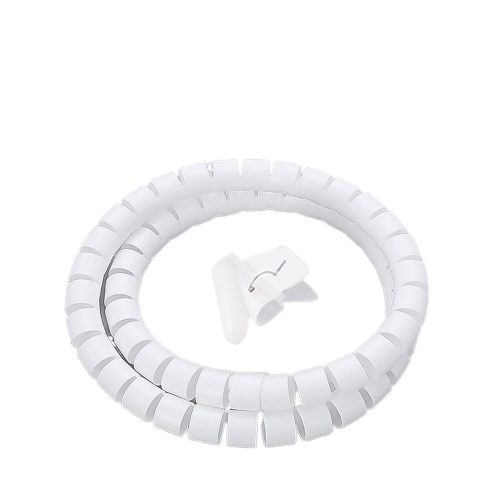 Cable Organizer Spiral Wrap Tube 2M White 10Mm For Wire Protection And Cable Management 9092120677287