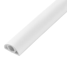 White PVC Floor Cord Cover 10M Cable Protector with Adhesive Backing, Cuttable for Trip Hazard Prevention