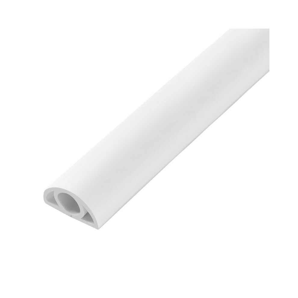 White Pvc Floor Cord Cover 10M Cable Protector With Adhesive Backing, Cuttable For Trip Hazard Prevention 9455672188432