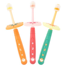Kids Toothbrush Set 3pcs UShaped Triple Surface Extra Soft Silicone Bristles for Ages 16