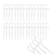 Dental Floss Picks with Toothpick End, Strong Thread, EasyGrip Handle, Pack of 2 (30 Each)