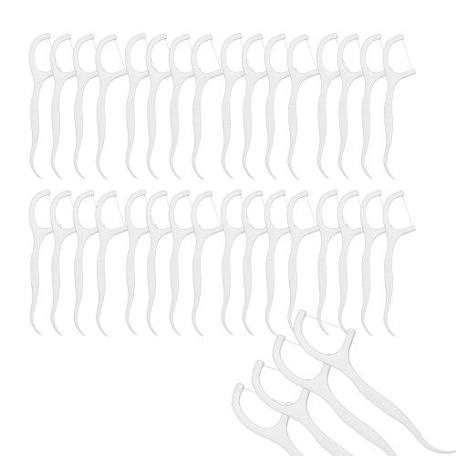 Dental Floss Picks with Toothpick End, Strong Thread, EasyGrip Handle, Pack of 2 (30 Each)