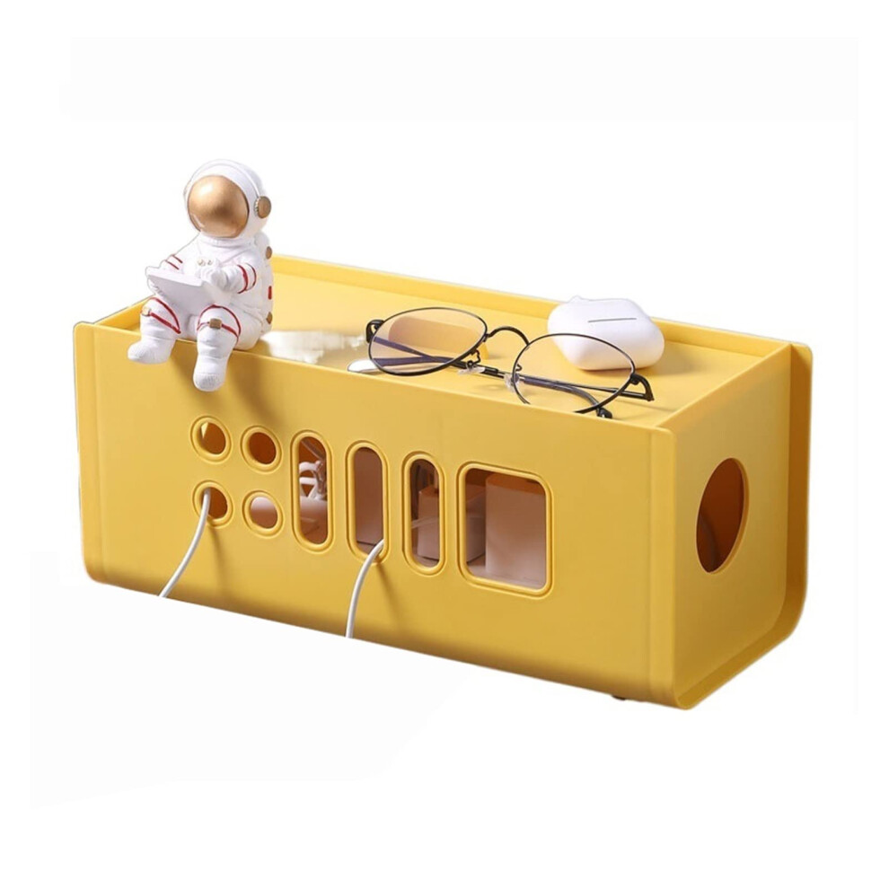 Cable Management Box With Ventilation Slots For Power Strips And Chargers Cord Organizer Yellow Blue 9092120677829